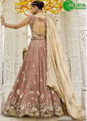 Beige Color Satin Silk Readymade Lehenga Choli with Beads, Embroidered, Fancy, Sequins and Thread Work